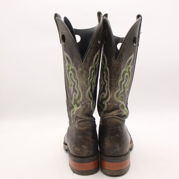 Double H Square Toe Work Boot DH965 Men's Size 8 M Dark Green Leather Pull On - Picture 5 of 10